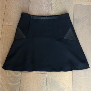 Sansro Black mini skirt with black leather Size2